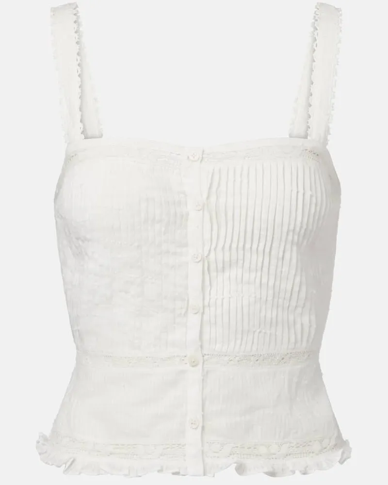 Poupette St Barth Cropped-Top Top Berry aus Baumwolle Weiß