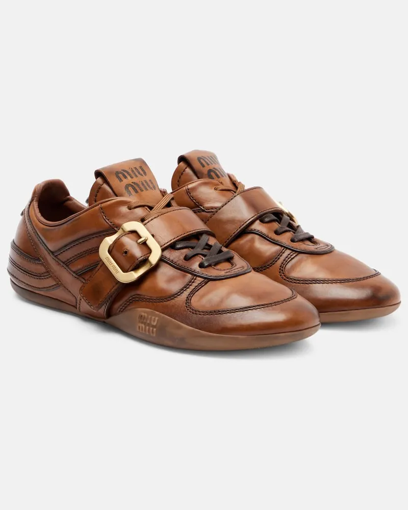 Miu Miu Sneakers aus Leder Braun