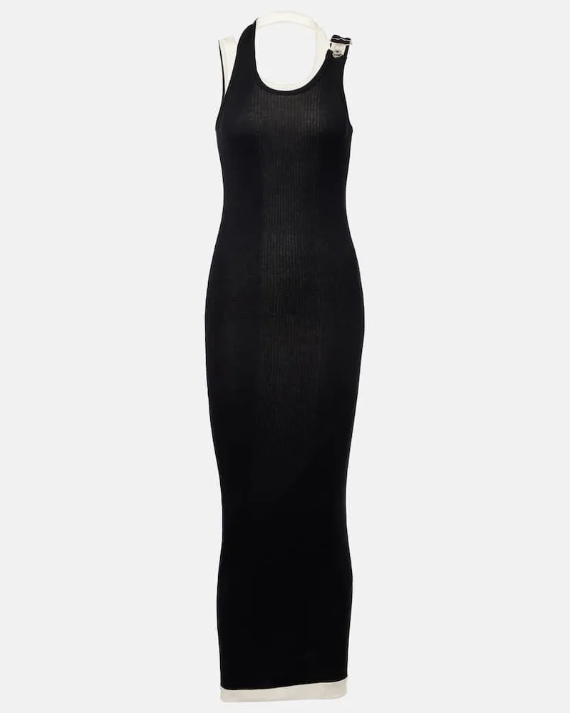 Jean Paul Gaultier Maxikleid aus Baumwoll-Jersey Schwarz