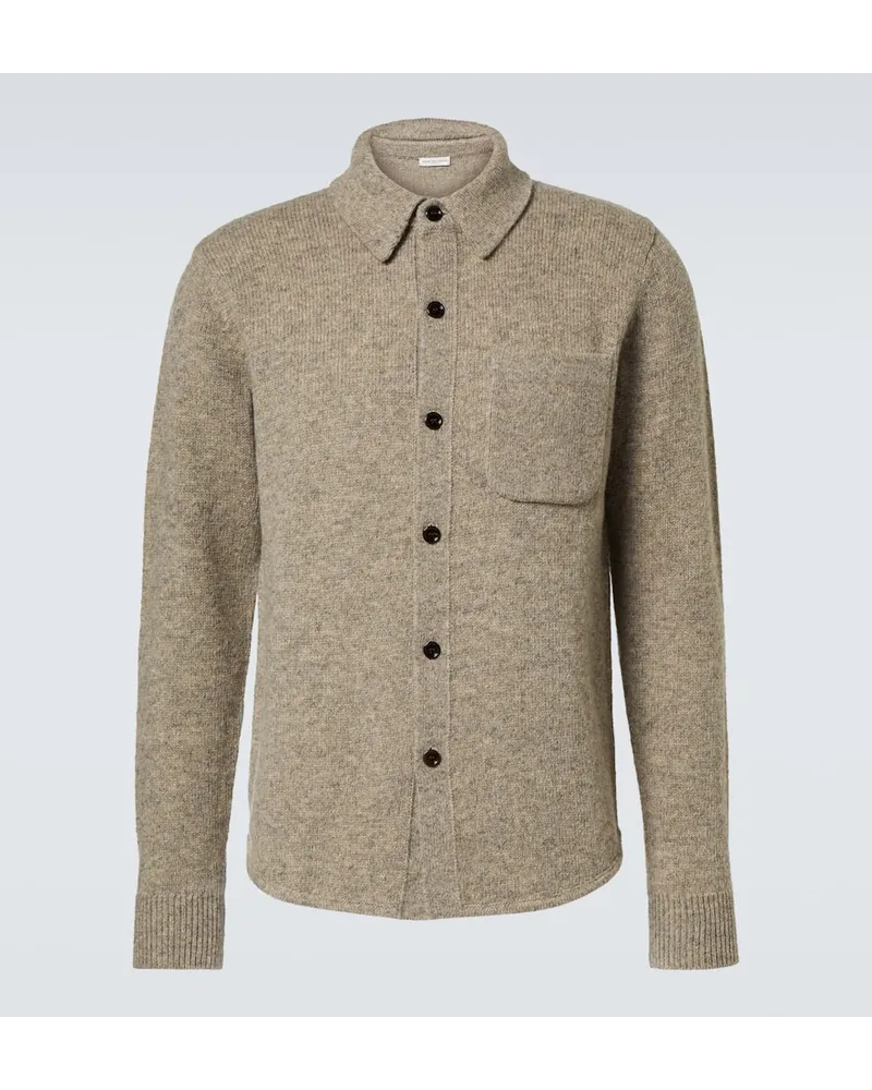 Dries van Noten Hemd aus Wolle Beige