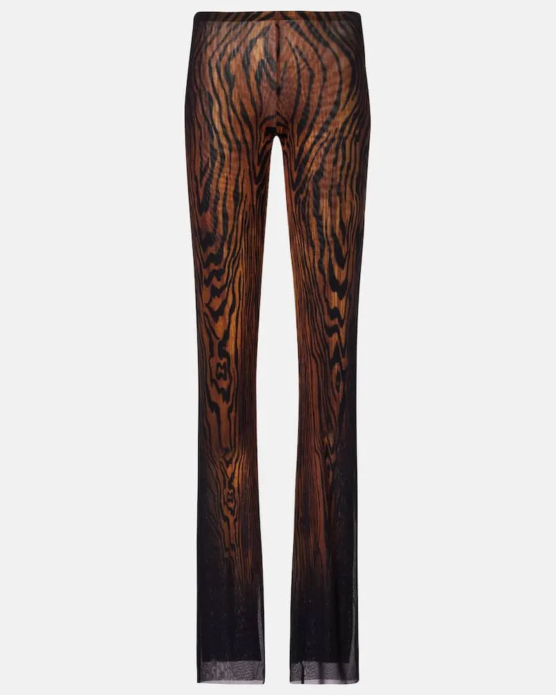 Jean Paul Gaultier Gerade Hose Wood aus Tüll Schwarz