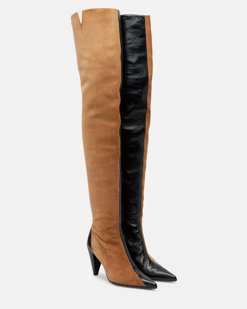 KHAITE Overknee-Stiefel Harvey aus Leder Braun