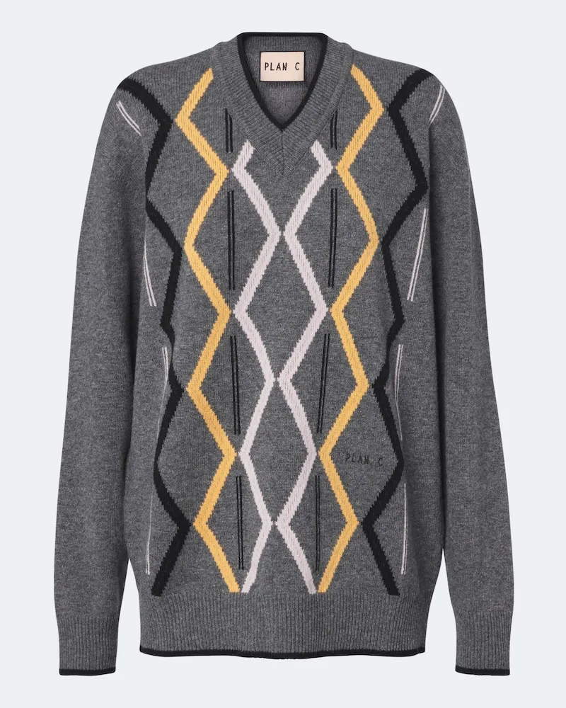 PLAN C Pullover aus Wolle und Kaschmir Grau