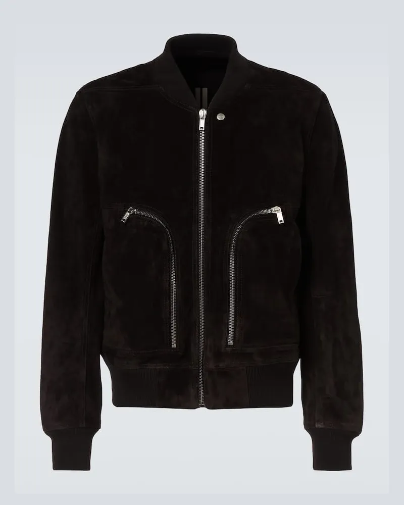 Rick Owens Bomberjacke Remoray aus Veloursleder Schwarz