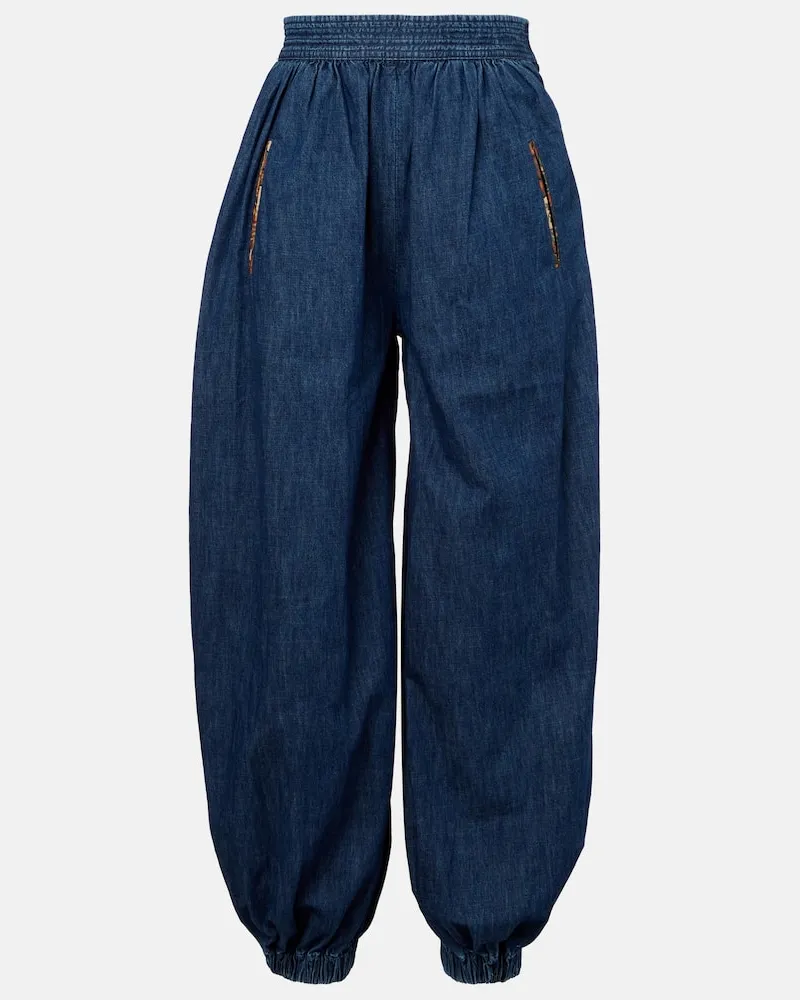 Valentino Garavani Hose aus Chambray Blau