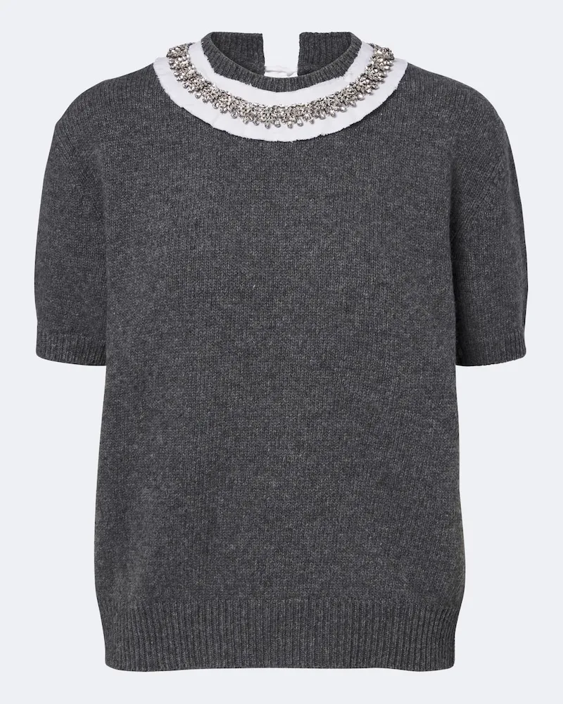 Prada Verzierter Pullover Grau