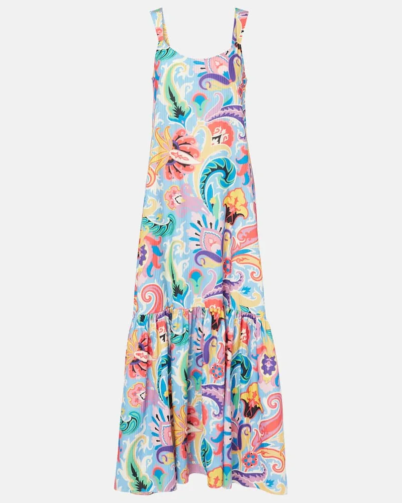 Etro Bedrucktes Maxikleid aus Baumwolle und Seide Multicolor