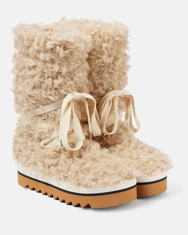 Stella McCartney Schneestiefel Elyse aus Faux Fur Weiß
