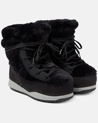 Bogner Ankle Boots Verbier 4 aus Shearling und Veloursleder Schwarz