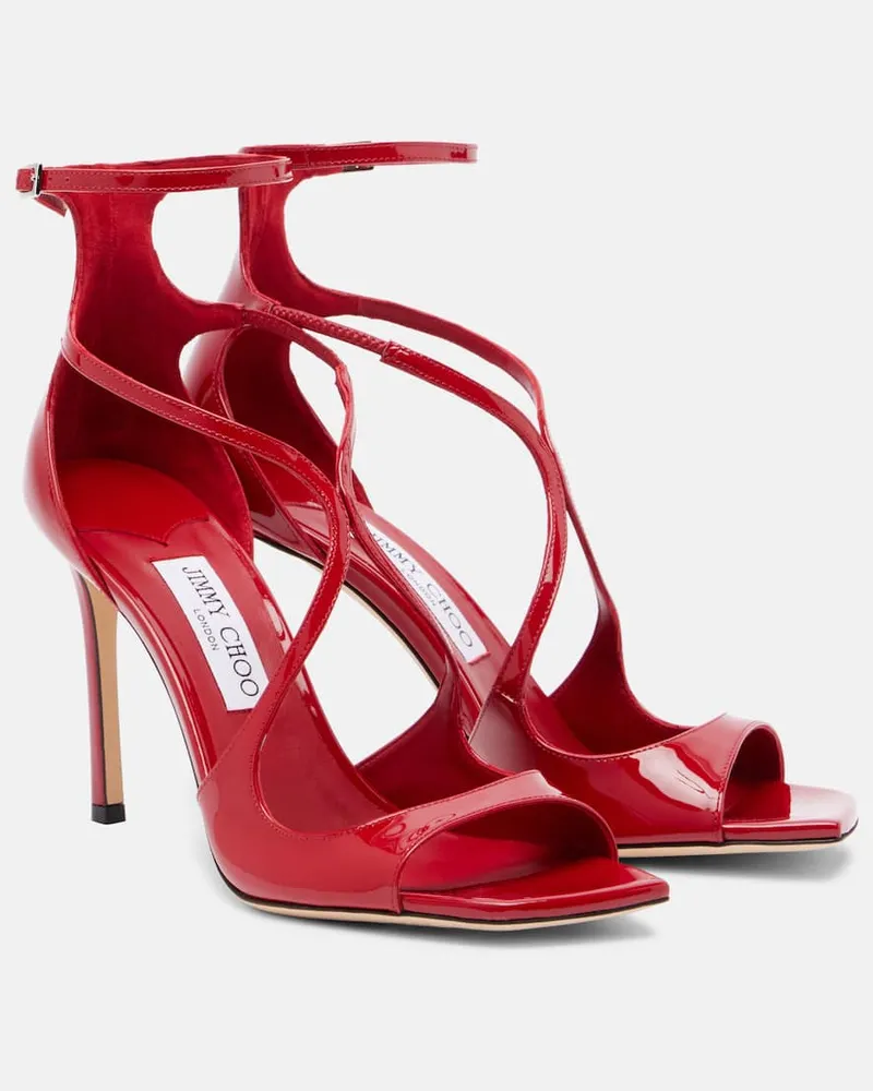 Jimmy Choo Sandalen Azia 95 aus Lackleder Rot