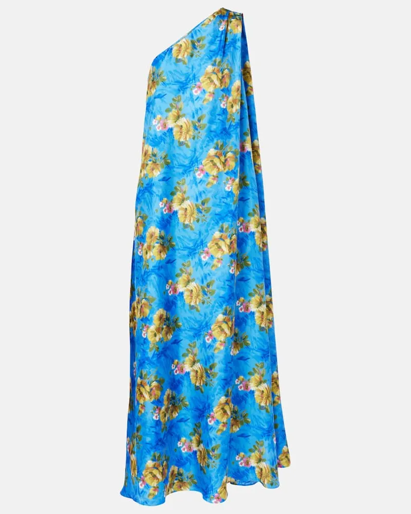 La DoubleJ Maxikleid Roy aus Seiden-Twill Blau