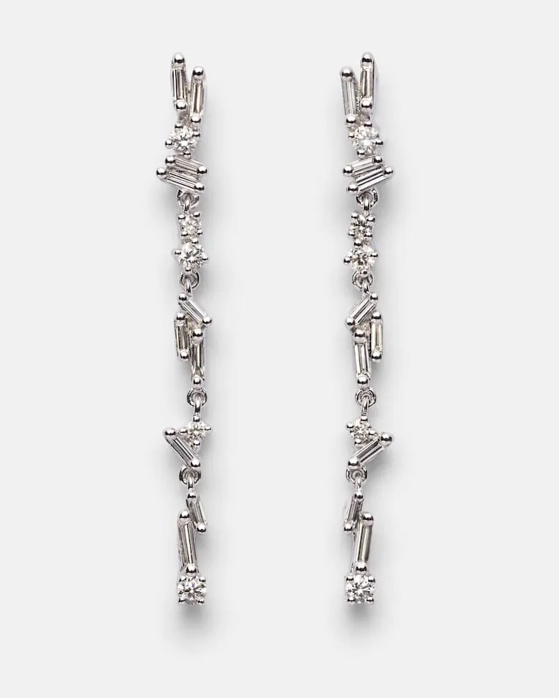Suzanne Kalan Ohrringe Classic aus 18kt Weißgold mit Diamanten Silber