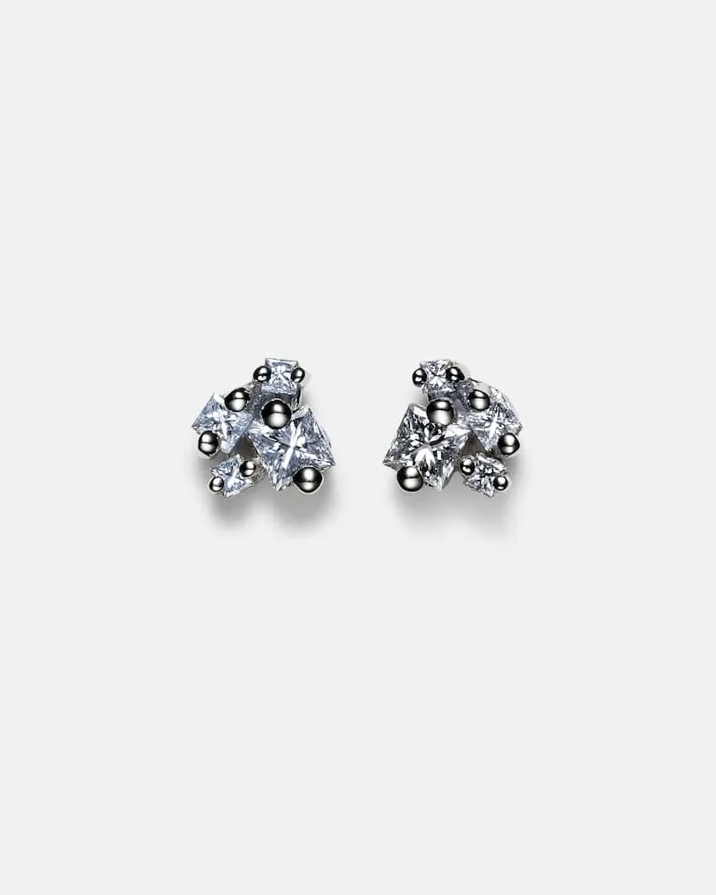 Suzanne Kalan Ohrringe Princess aus 18kt Weißgold mit Diamanten Silber