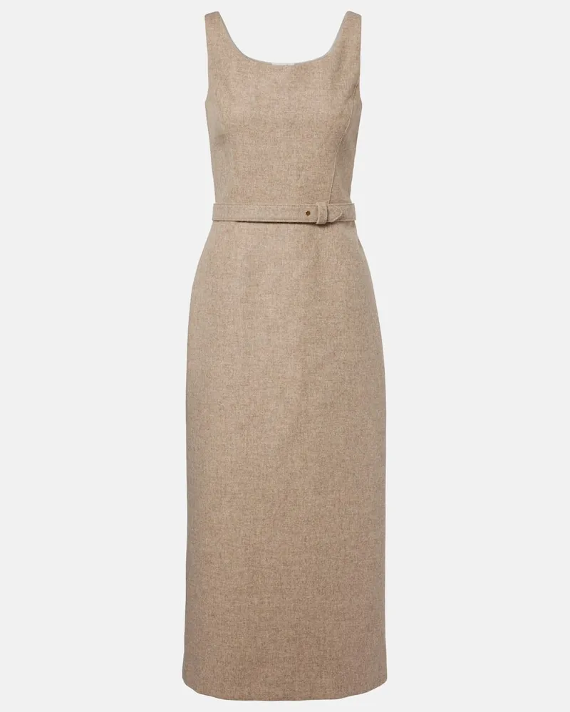 The Row Midikleid Vadira aus Wolle Beige