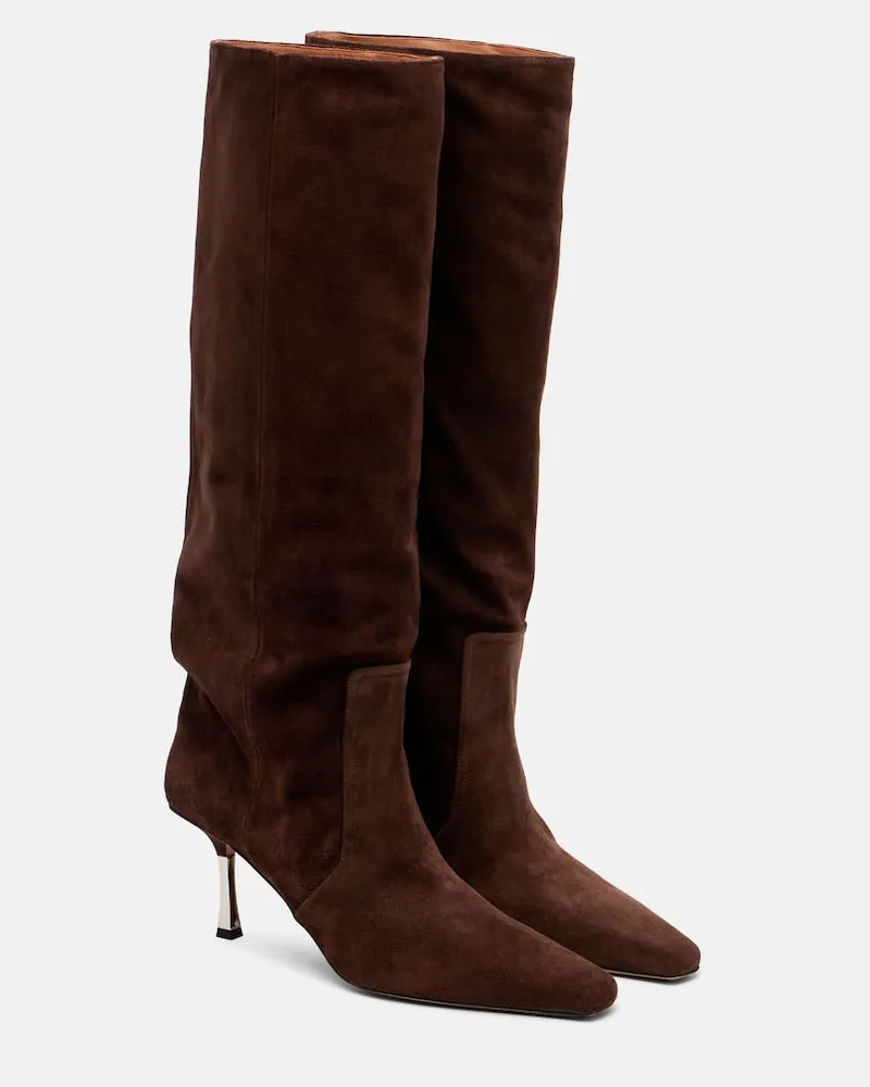 Paris Texas Stiefel Bettina 75 aus Veloursleder Braun