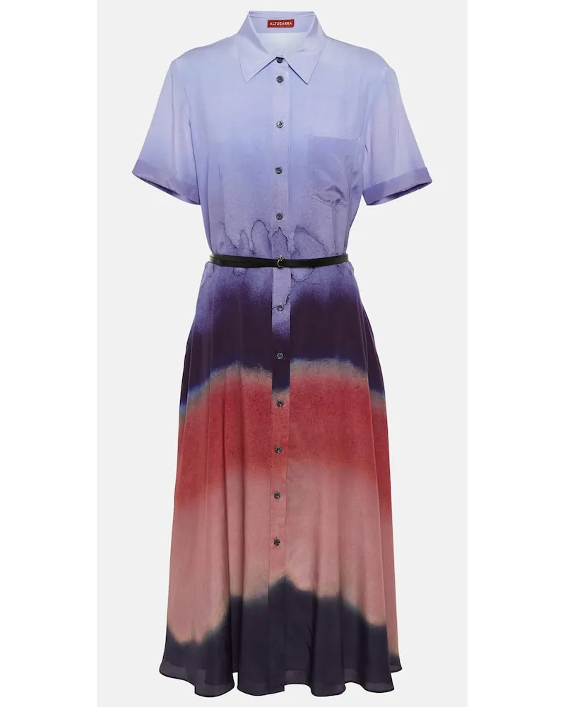 Altuzarra Bedrucktes Hemdblusenkleid Kiera aus Seide Multicolor