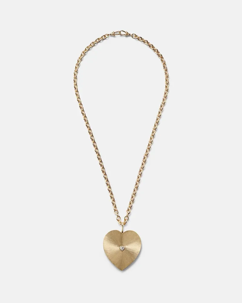 Marie Lichtenberg Halskette Heart Jumbo aus 18kt Gelbgold mit Diamant Gold