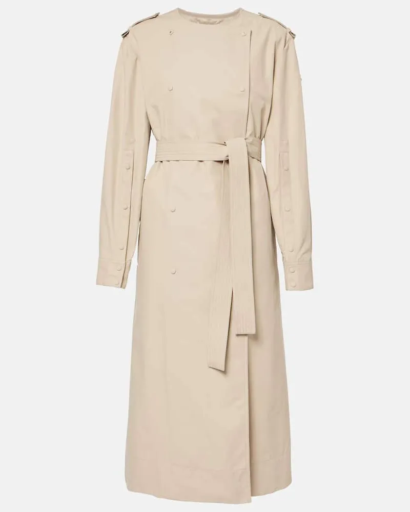 Moncler Trenchcoat Gourdon aus einem Baumwollgemisch Beige