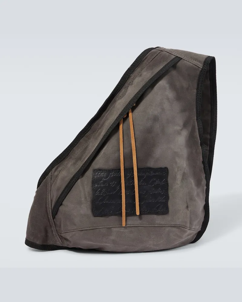 Acne Studios Rucksack Sling mit Leder Grau