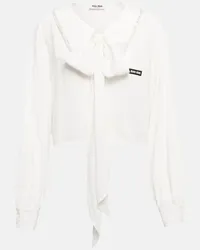 Miu Miu Bestickte Bluse aus Sable Weiss