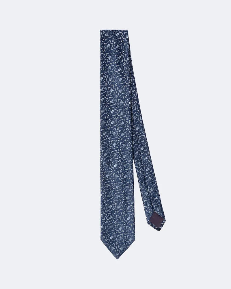 Charvet Krawatte aus Seiden-Jacquard Blau