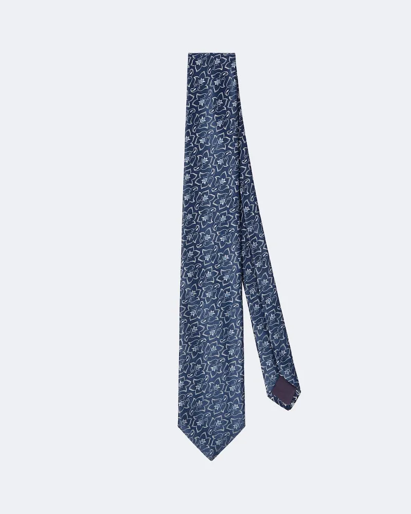 Charvet Krawatte aus Seiden-Jacquard Blau