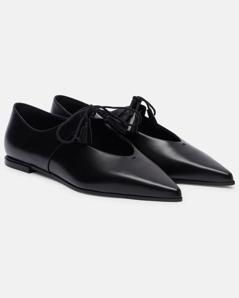 Max Mara Ballerinas aus Leder Schwarz