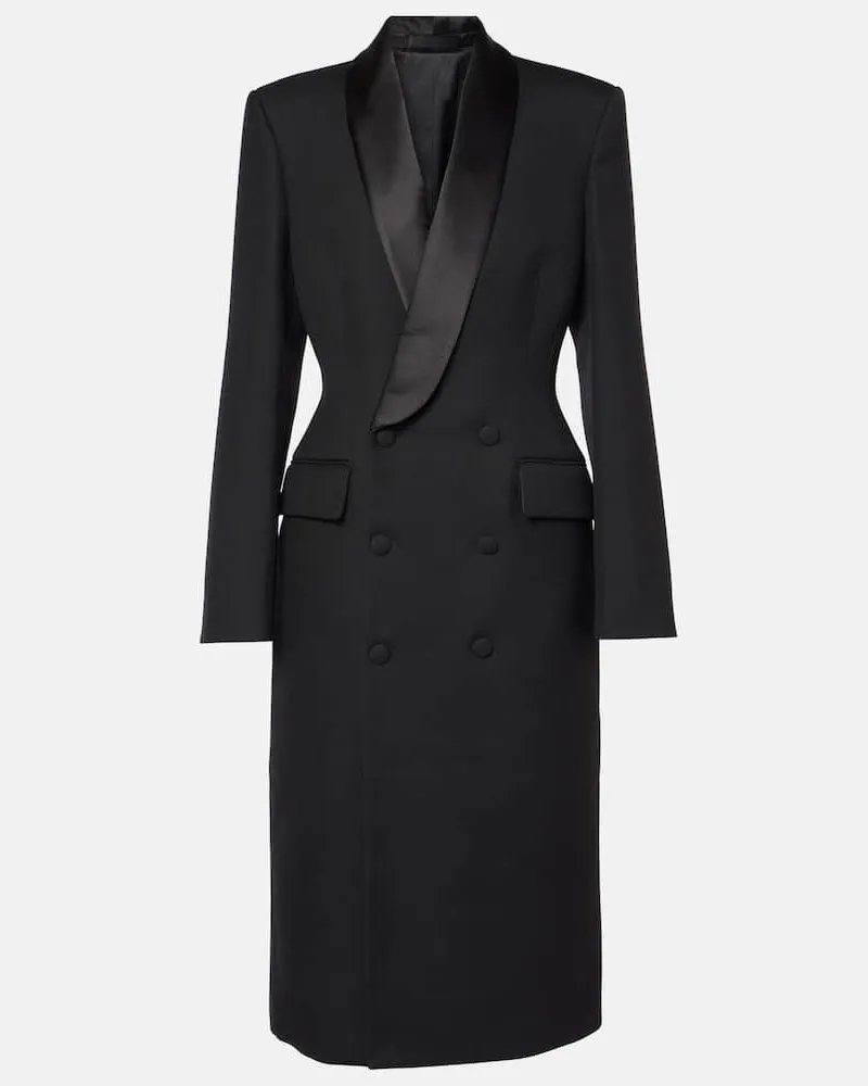 WARDROBE.NYC Midikleid aus Wolle Schwarz