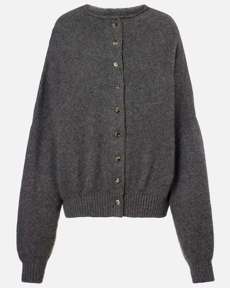 KHAITE Oversize-Cardigan Nelya aus Kaschmir Grau