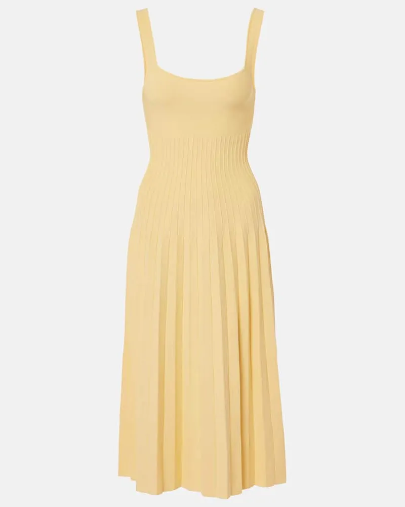 STAUD Midikleid Ellison aus Strick Gelb