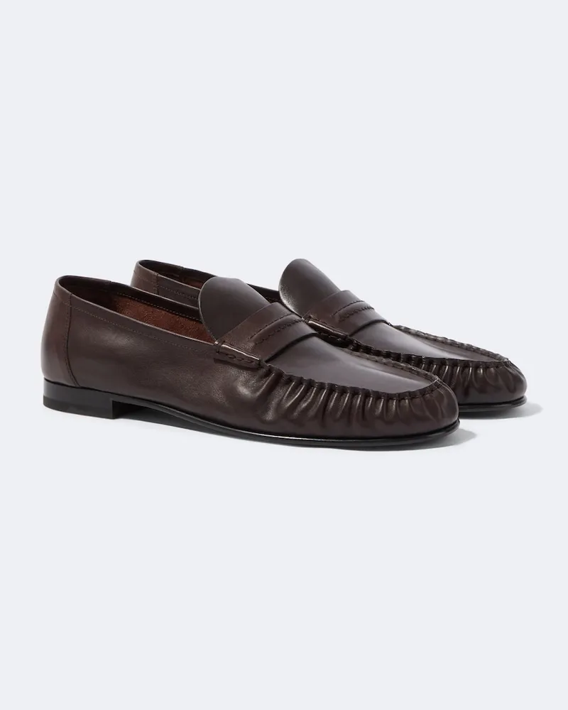 The Row Loafers Theo aus Leder Braun