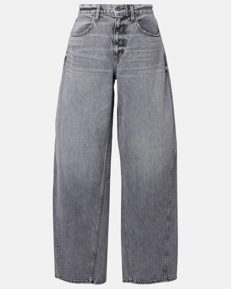 SLVRLAKE Mid-Rise Wide-Leg Jeans Alex Grau