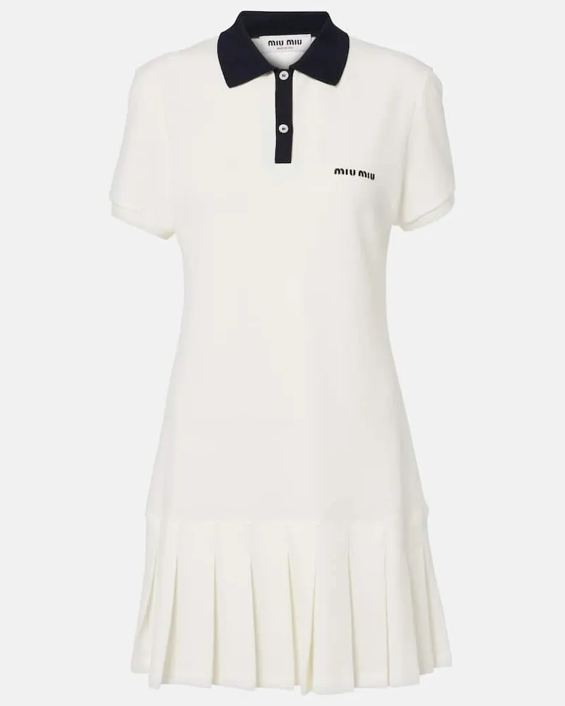 Miu Miu Polokleid aus Baumwolle Weiß