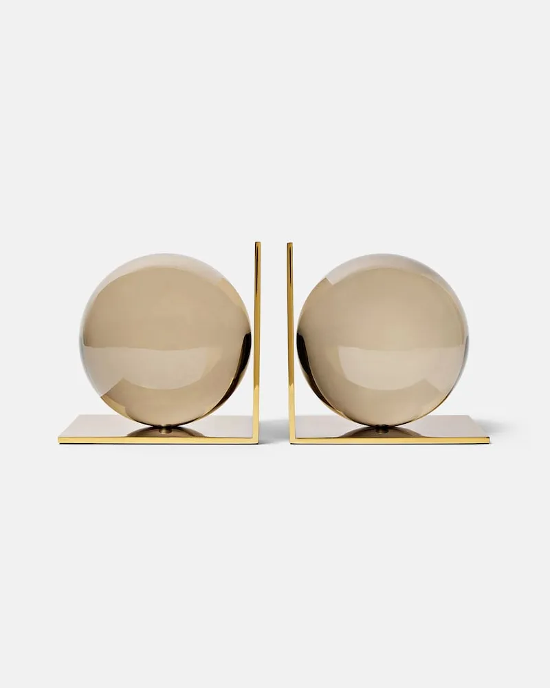 Jonathan Adler Set Globo aus zwei Buchstützen Grau