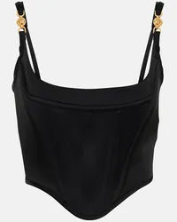 Versace Bustier-Top Medusa '95 aus Satin Schwarz