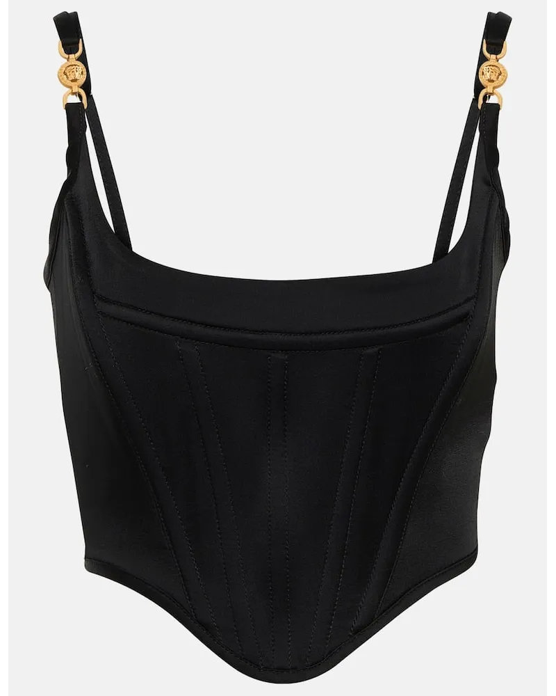 Versace Bustier-Top Medusa '95 aus Satin Schwarz