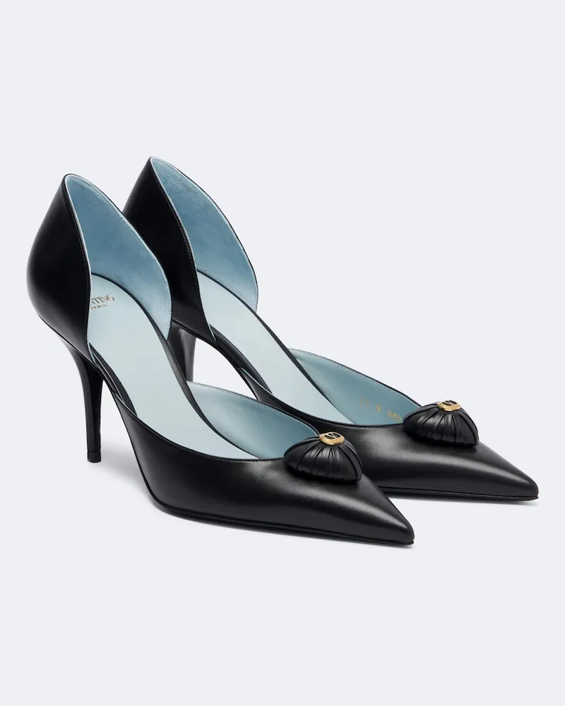 Valentino Garavani Pumps Cœur Royal aus Leder Schwarz