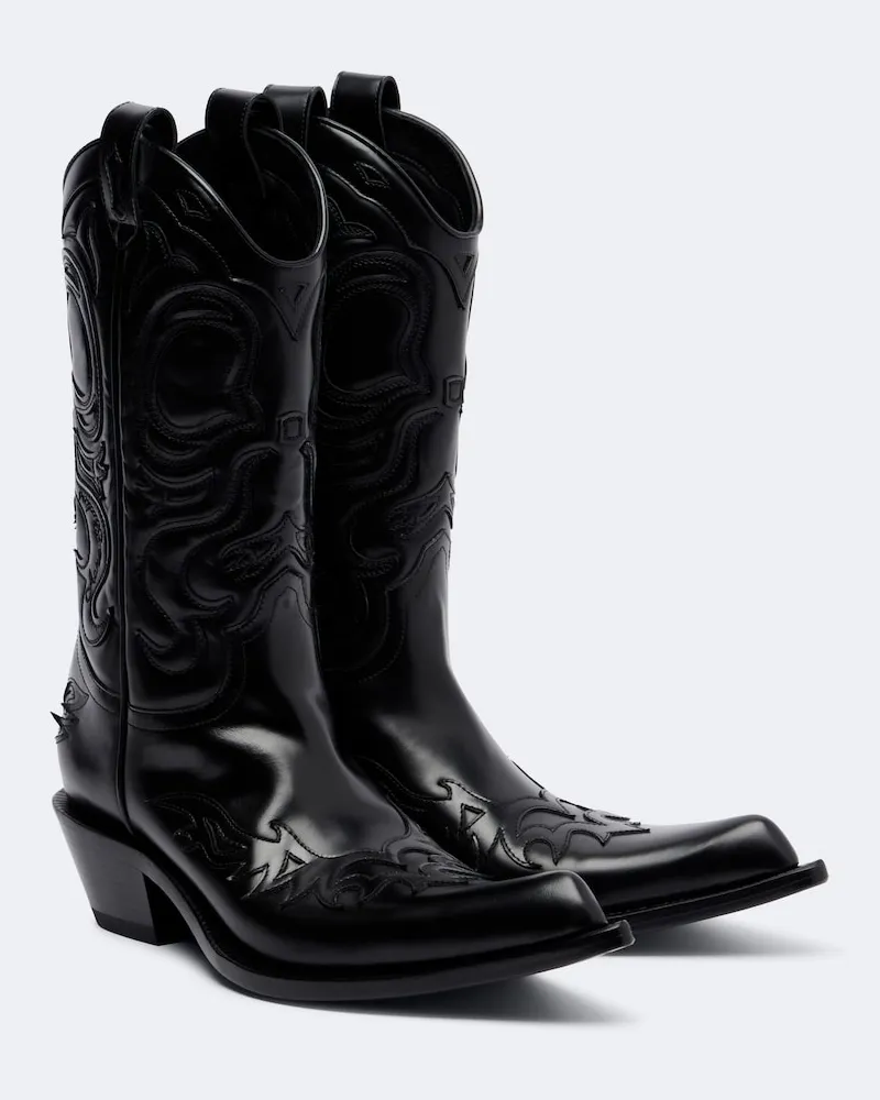Acne Studios Westernstiefel Bouni aus Leder Schwarz