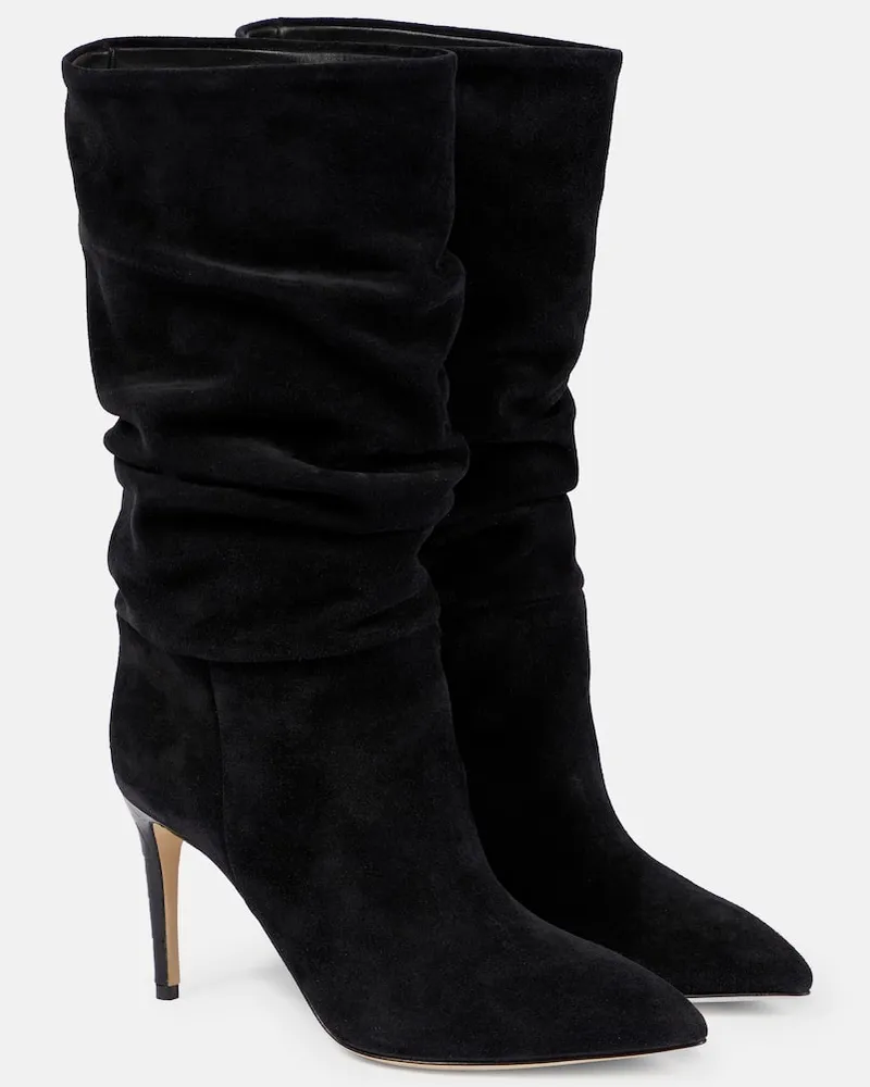 Paris Texas Stiefel aus Veloursleder Schwarz