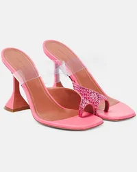 Amina Muaddi Verzierte Sandalen Paloma aus Leder Pink