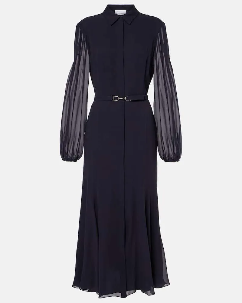 Gabriela Hearst Midikleid Holt aus Seide Blau