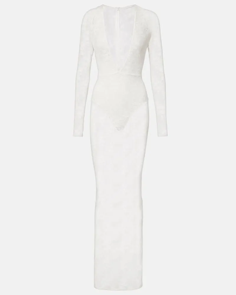 Alex Perry Bridal Robe aus Spitze Weiß