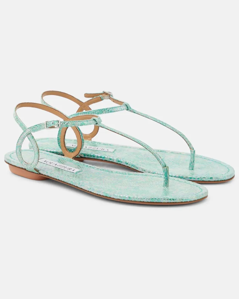 Aquazzura Sandalen Almost Bare aus Leder Grün