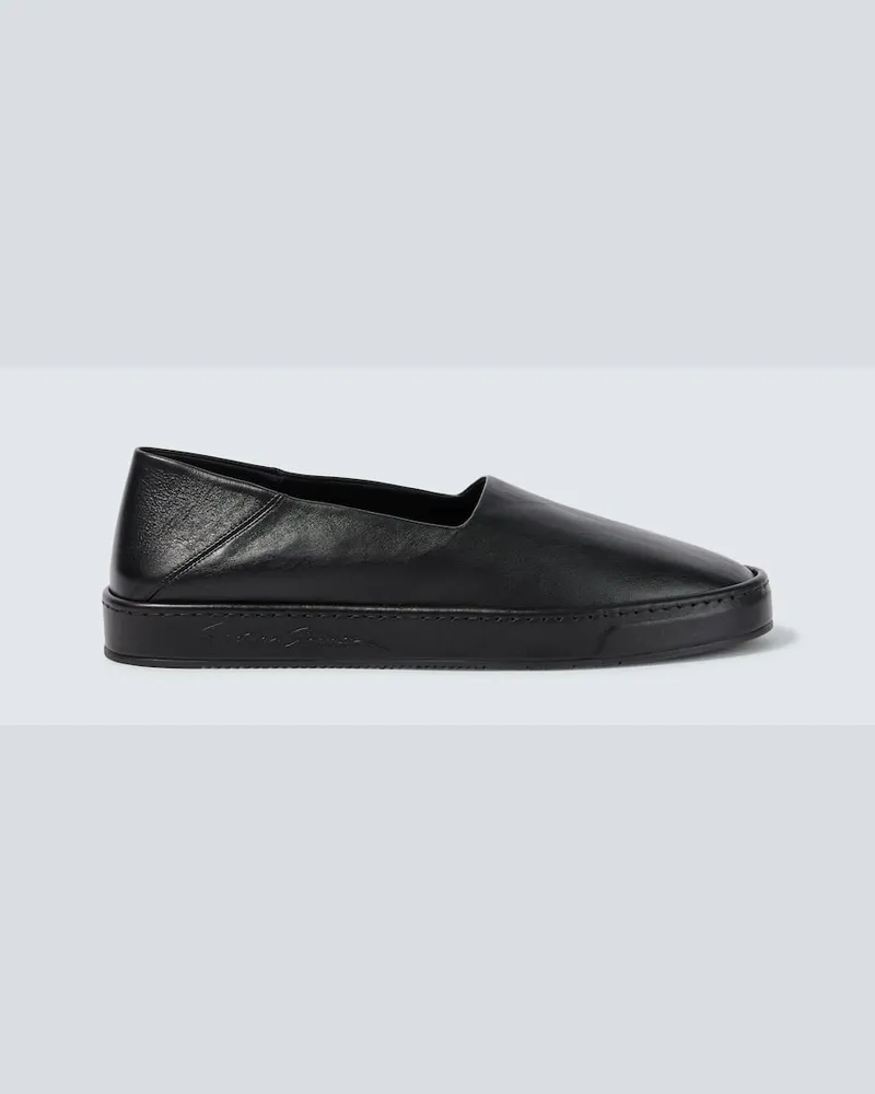 Giorgio Armani Slip-Ons aus Leder Schwarz