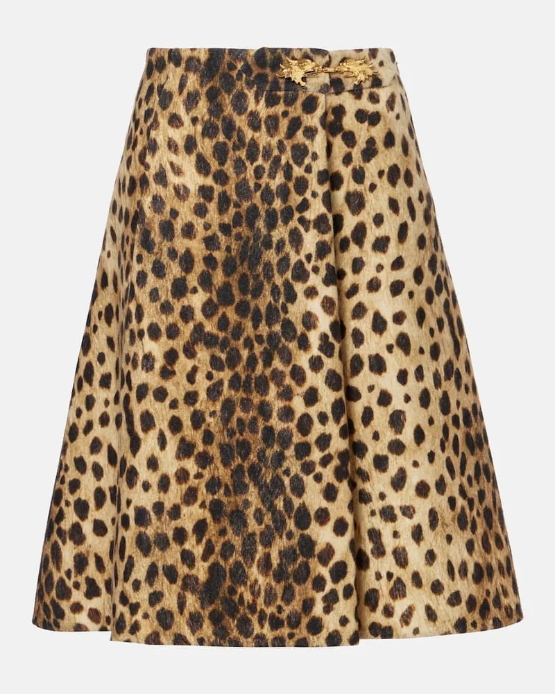 Valentino Garavani Midirock aus Wolle Multicolor