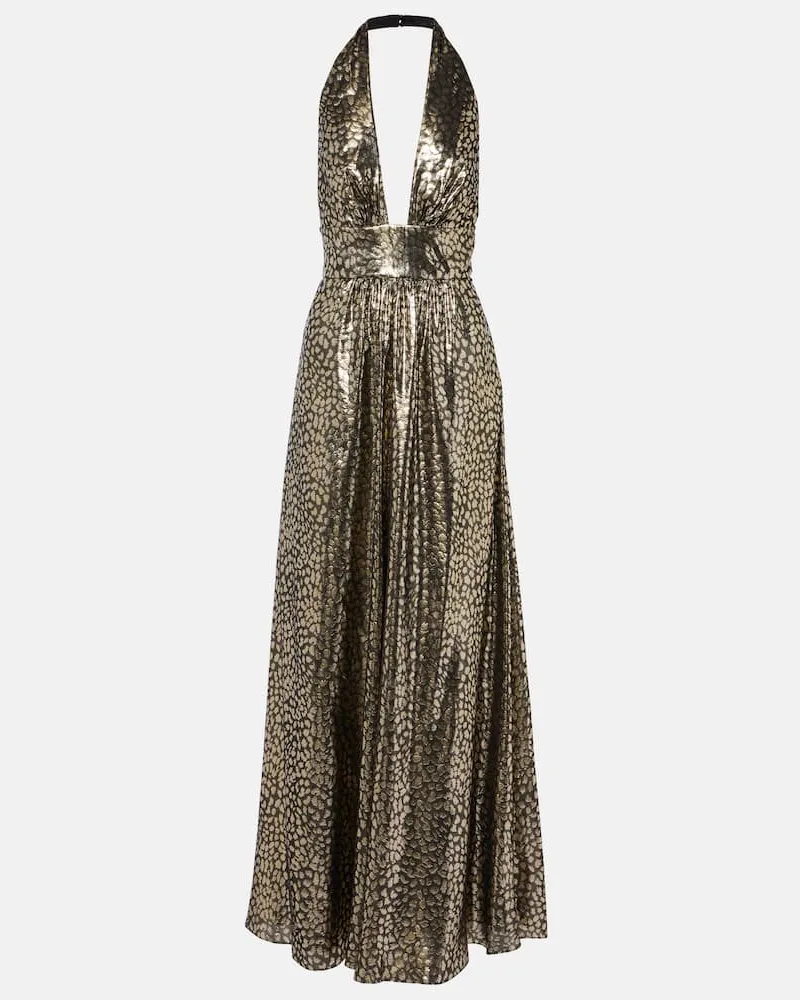 Alexandra Miro Maxikleid Ivy aus einem Seidengemisch Gold