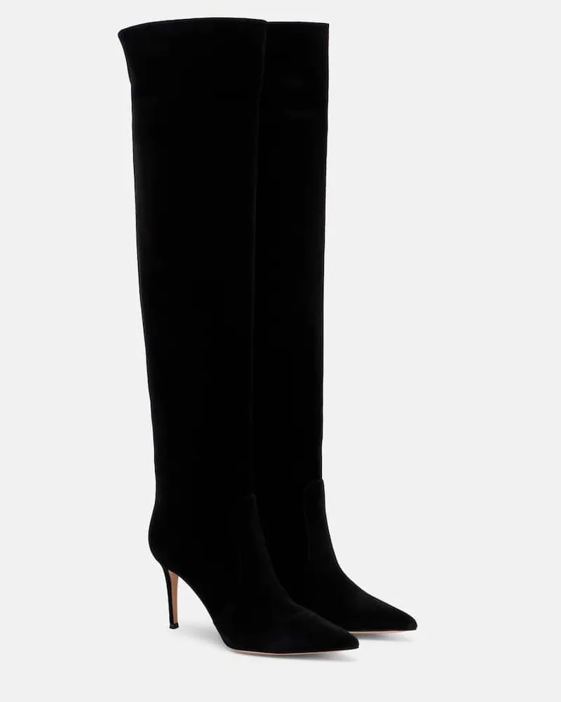 Gianvito Rossi Stiefel Hansen 85 aus Veloursleder Schwarz