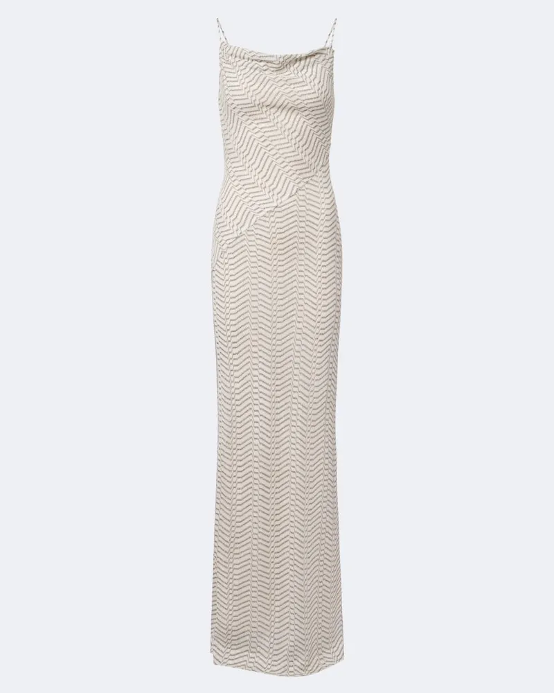 Missoni Maxikleid aus Häkelstrick Weiß
