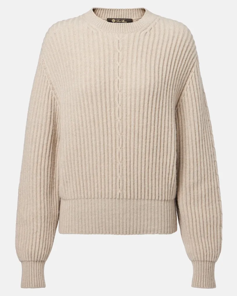 Loro Piana Pullover Plane Tree aus Kaschmir Beige