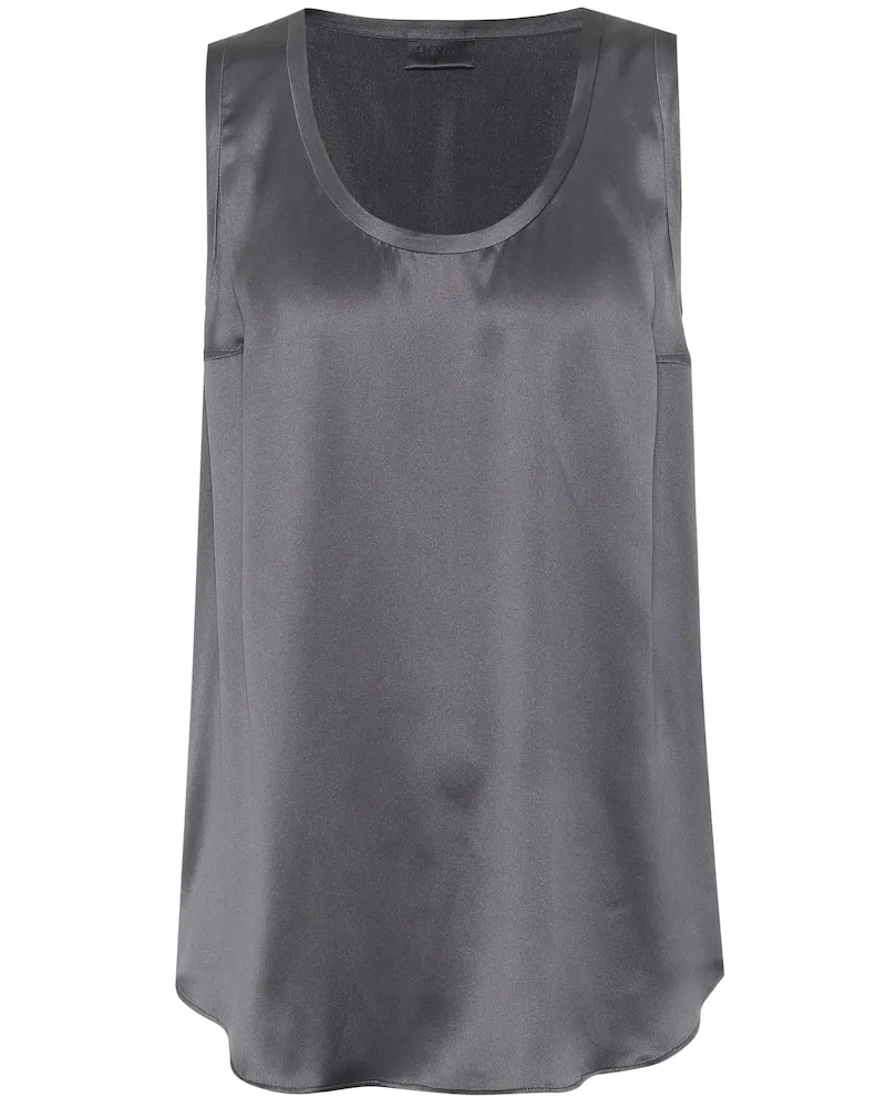 Brunello Cucinelli Top aus Seidensatin Grau